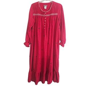 Laura‎ Scott Fleece Flannel Nightgown Scottie Dogs Small Traditional Winter Cozy